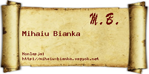 Mihaiu Bianka névjegykártya